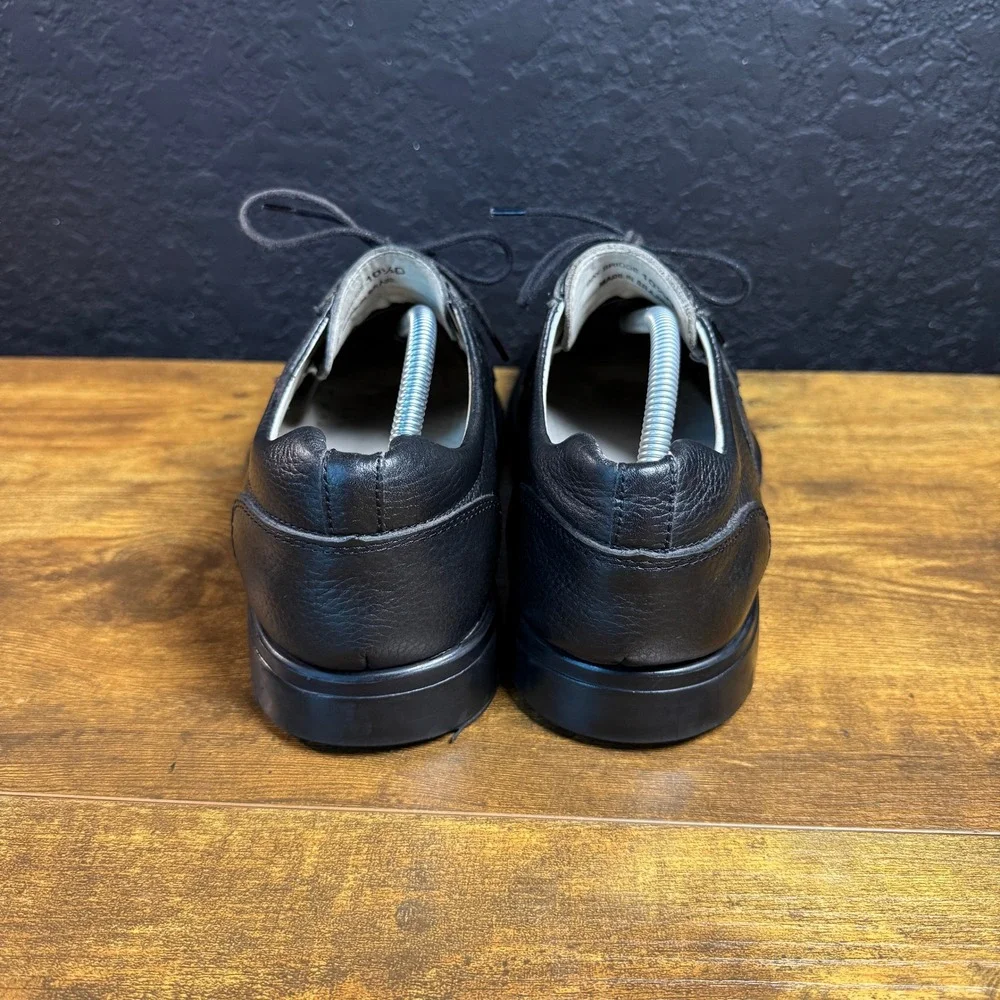Studio Belvedere Bay Bridge Black Pebbled Leather Oxford Dress Shoes Mens 10.5 M